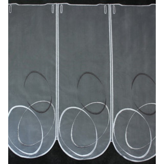 Valletje nr.318 wit met grijze cirkels hoogte 48cm | Valletjes gordijnen