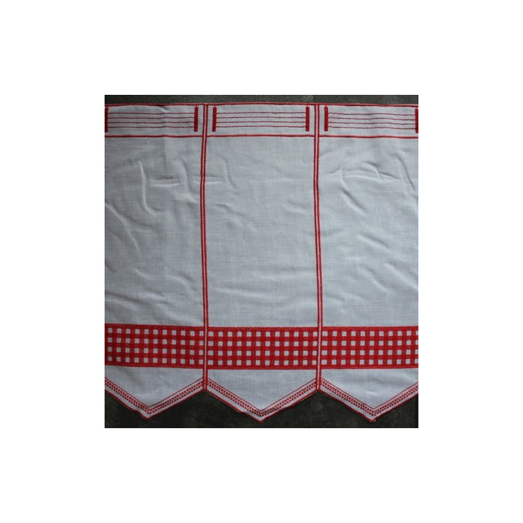 Valletje nr.210 wit met rood hoogte 46cm  | Valletjes gordijnen