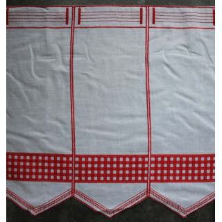 Valletje nr.210 wit met rood hoogte 46cm  | Valletjes gordijnen