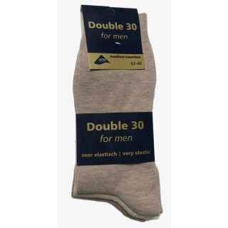 Double 30 sokken beige