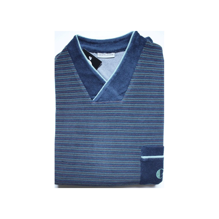 Badstof herenpyjama Gentlemen V-hals maat XXL nr.1