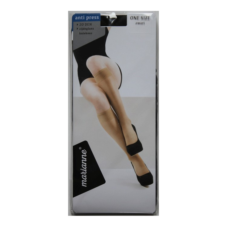 Kniekousen dames Marianne zwart 20 den anti press