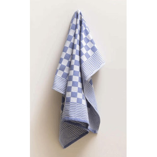Clarysse theedoek Gordon blauw geblokt | 65x65 cm