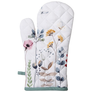 Ovenwant wit groen met bloemen | Clayre & Eef
