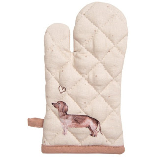 Ovenwant beige met een teckel | Clayre & Eef