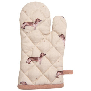 Ovenwant beige met een teckel | Clayre & Eef
