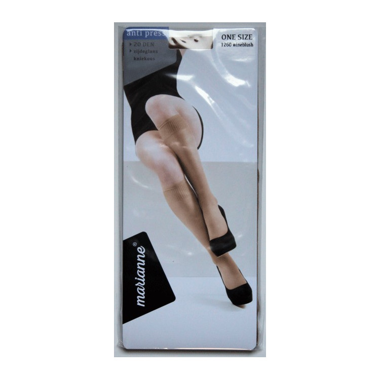 Kniekousen dames Marianne wineblush 20 den anti press