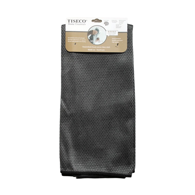 Microvezel glazendoek 60x40cm | Donkergrijs Tiseco