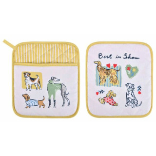 Pannenlap met honden geel | Ulster Weavers Best in show