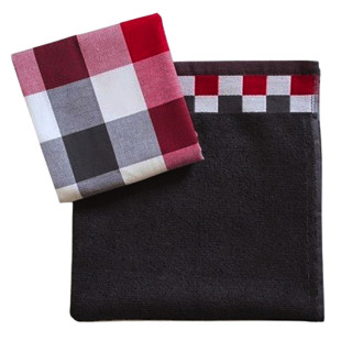 DDDDD keukenset Carré grijs en rood | Theedoek en keukendoek