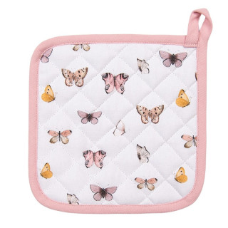 Pannenlap roze/wit met vlinders | Clayre & Eef
