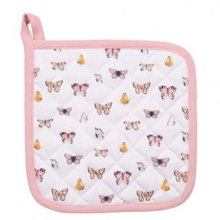 Pannenlap roze/wit met vlinders | Clayre & Eef
