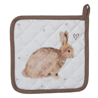Pannenlap wit bruin met konijn | Clayre & Eef