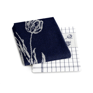 DDDDD keukenset Lisse donkerblauw | Theedoek keukendoek set