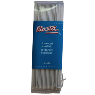 Elasta dunkoord elastiek wit 1,5mm | 5 meter breed