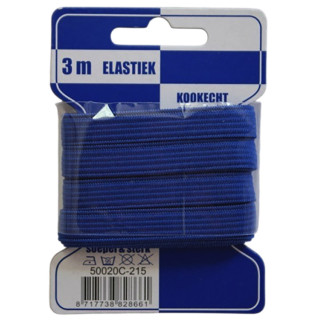 Elastiek blauw 10mm | 3 meter elastiek op kaart