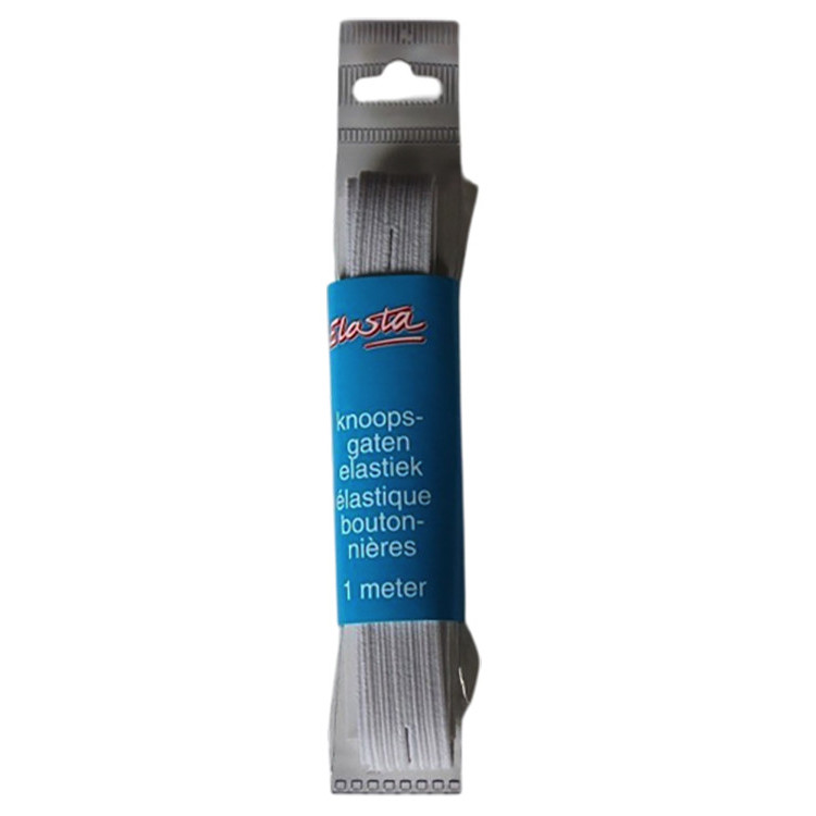 Elasta knoopsgat elastiek wit | 1 meter