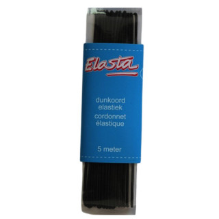 Elasta dunkoord elastiek zwart 1,5mm | 5 meter
