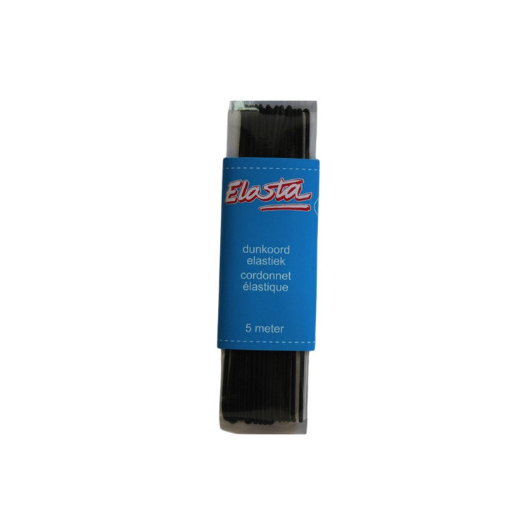 Elasta dunkoord elastiek zwart 1,5mm | 5 meter