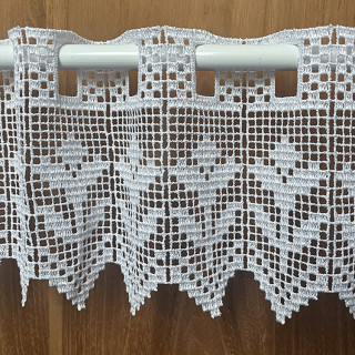 Korte gordijn valletjes | Valletje nr. 64 hoogte 14cm kleur wit
