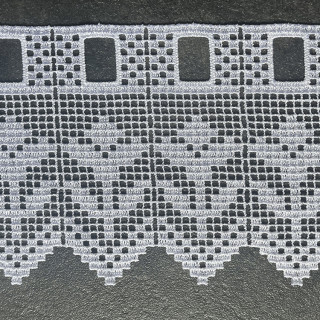 Korte gordijn valletjes | Valletje nr. 64 hoogte 14cm kleur wit