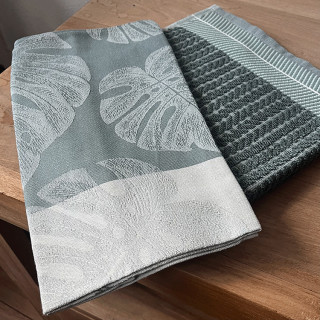 DDDDD Monstera Laurel groen keukenset | Handdoek en theedoek