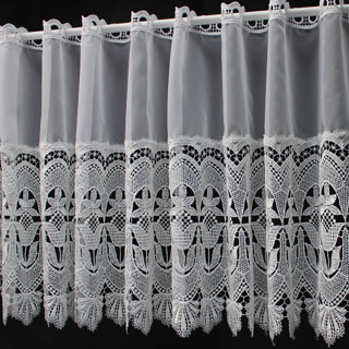 Valletje nr. 708 wit met kant hoogte 46 cm | Valletjes gordijnen
