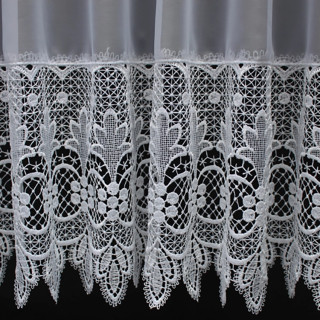 Valletje nr. 708 wit met kant hoogte 46 cm | Valletjes gordijnen