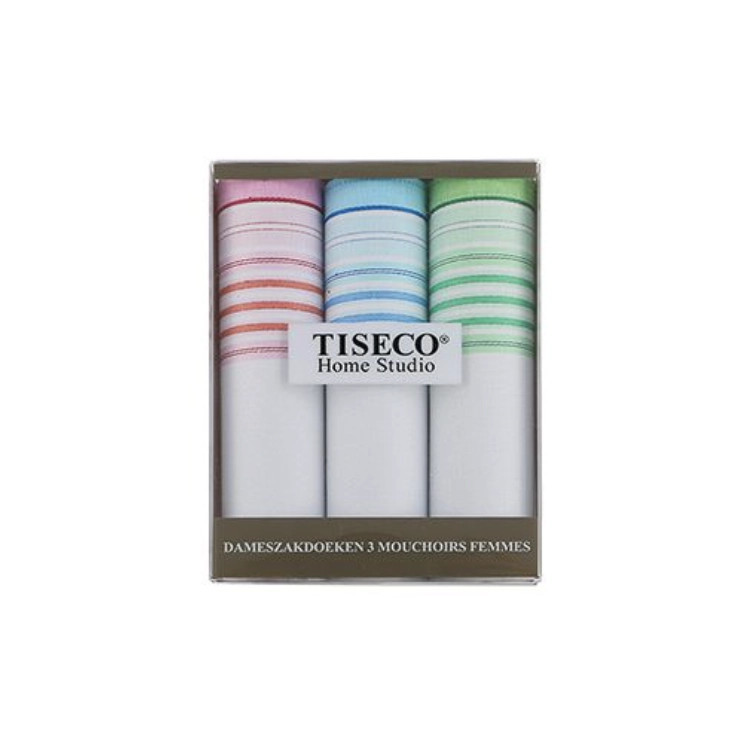 Katoenen dames zakdoeken in cadeauverpakking 3 stuks (P01)