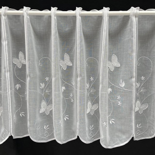 Valletje nr.347 wit met zilver vlinder hoogte 47cm | Valletjes gordijnen