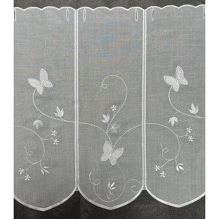 Valletje nr.347 wit met zilver vlinder hoogte 47cm | Valletjes gordijnen