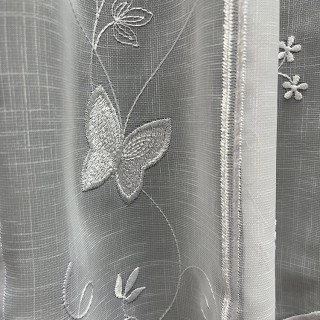 Valletje nr.347 wit met zilver vlinder hoogte 47cm | Valletjes gordijnen