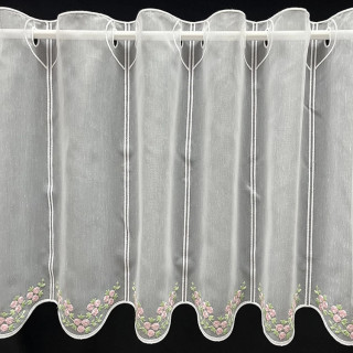 Valletje nr.527 wit met roze bloemetjes 46cm hoog | Valletjes gordijnen