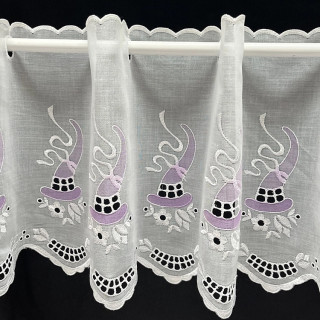 Valletje nr.335 wit 27cm hoog met lila heksenhoed