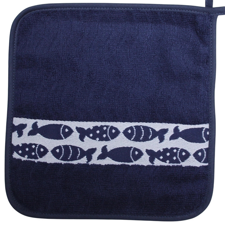 Pannenlap met vissen blauw katoen | Kracht