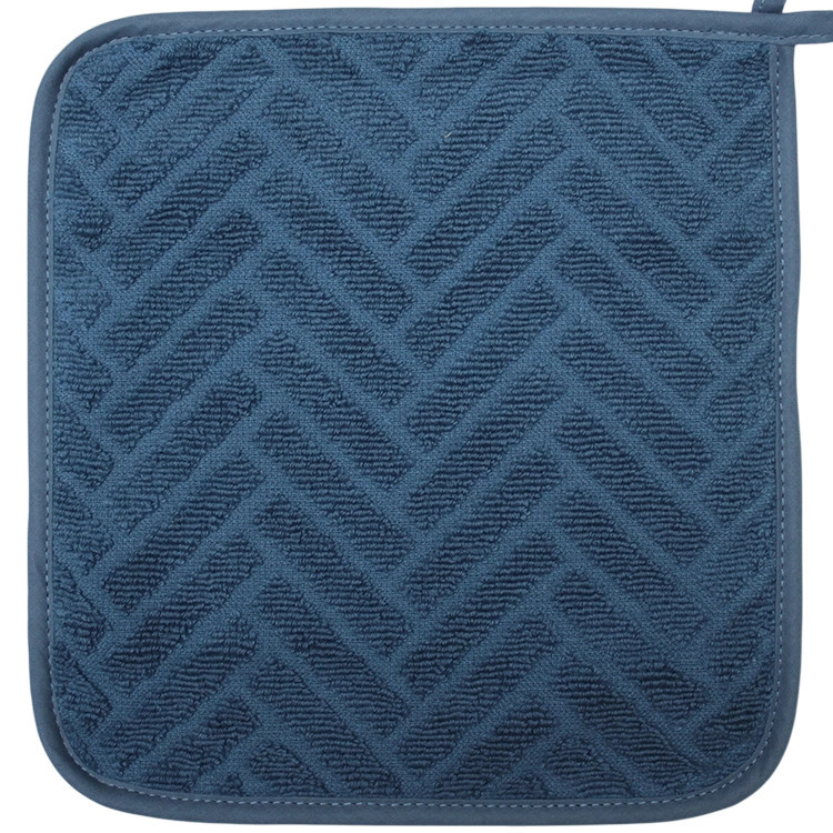 Pannenlap blauw katoen