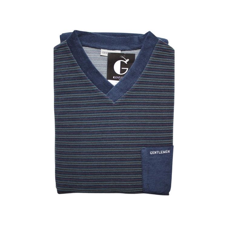 Badstof herenpyjama Gentlemen V-hals maat M (nr. 8)