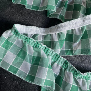 Kastrandje groen geblokt 6cm hoog | Randjes en kantjes