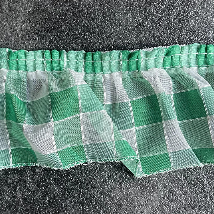 Kastrandje groen geblokt 6cm hoog | Randjes en kantjes