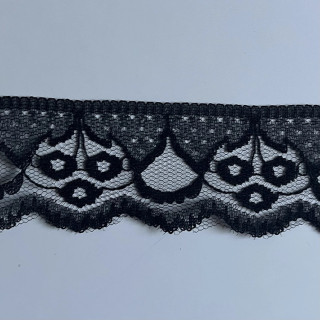 Zwart broderie rand 4 cm hoog nr.48
