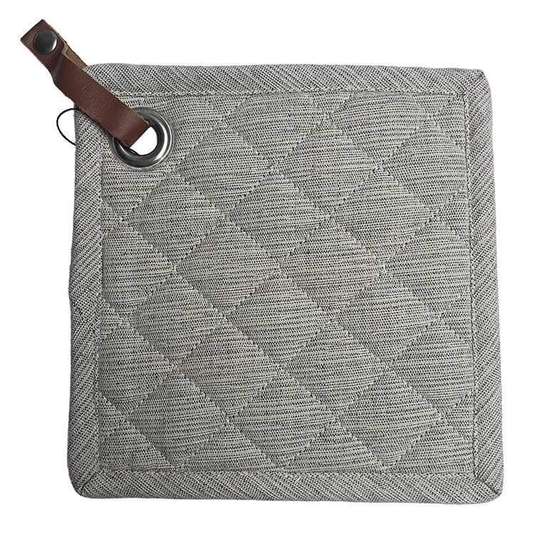 Pannenlap Evergrey met leren lus lichtgrijs | Clarysse