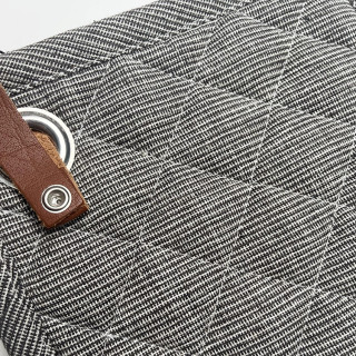 Pannenlap Evergrey grijs met leren lus | Clarysse