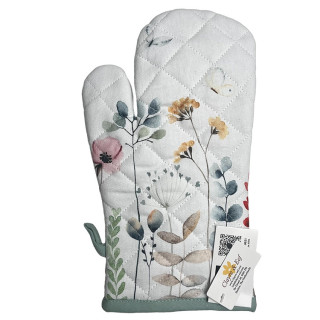 Ovenwant wit groen met bloemen | Clayre & Eef