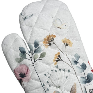 Ovenwant wit groen met bloemen | Clayre & Eef