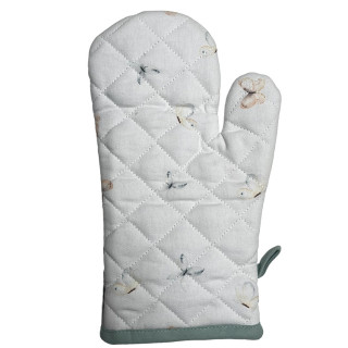 Ovenwant wit groen met bloemen | Clayre & Eef