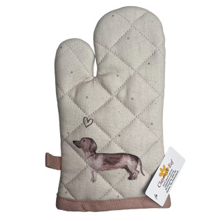 Kinder ovenwant beige met een teckel | Clayre & Eef