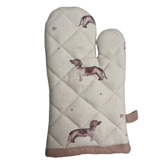 Kinder ovenwant beige met een teckel | Clayre & Eef