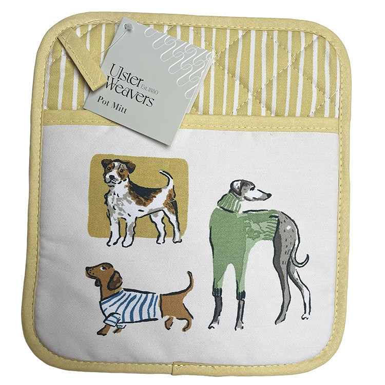 Pannenlap met honden geel | Ulster Weavers Best in show