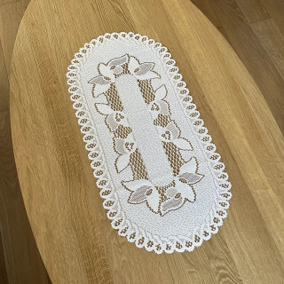 Kanten kleedje wit 30x62cm (nr.5)
