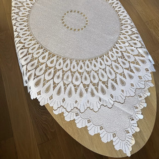 Kanten kleedje wit 100x100cm (nr.19)